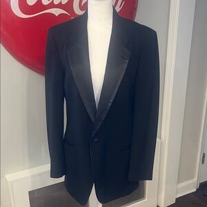 Dior Black Tuxedo Jacket, Single Breasted, One Button, Vintage, 39R, Unisex